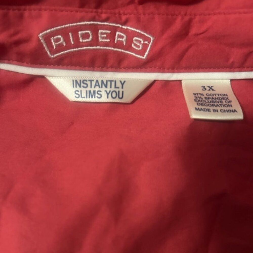 Riders Instantly You 3/4 sleeves button down top, size 3X - Picture 4 of 4